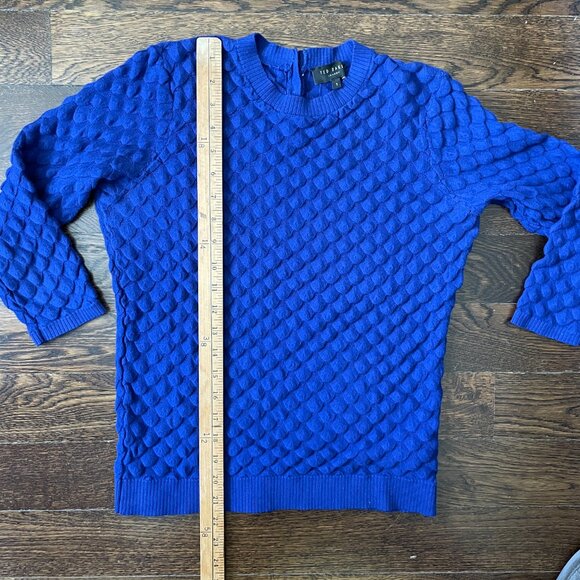 Ted Baker Yayoi Royal Blue Cotton/Cashmere Knit -Size 2/4 - Picture 8 of 10